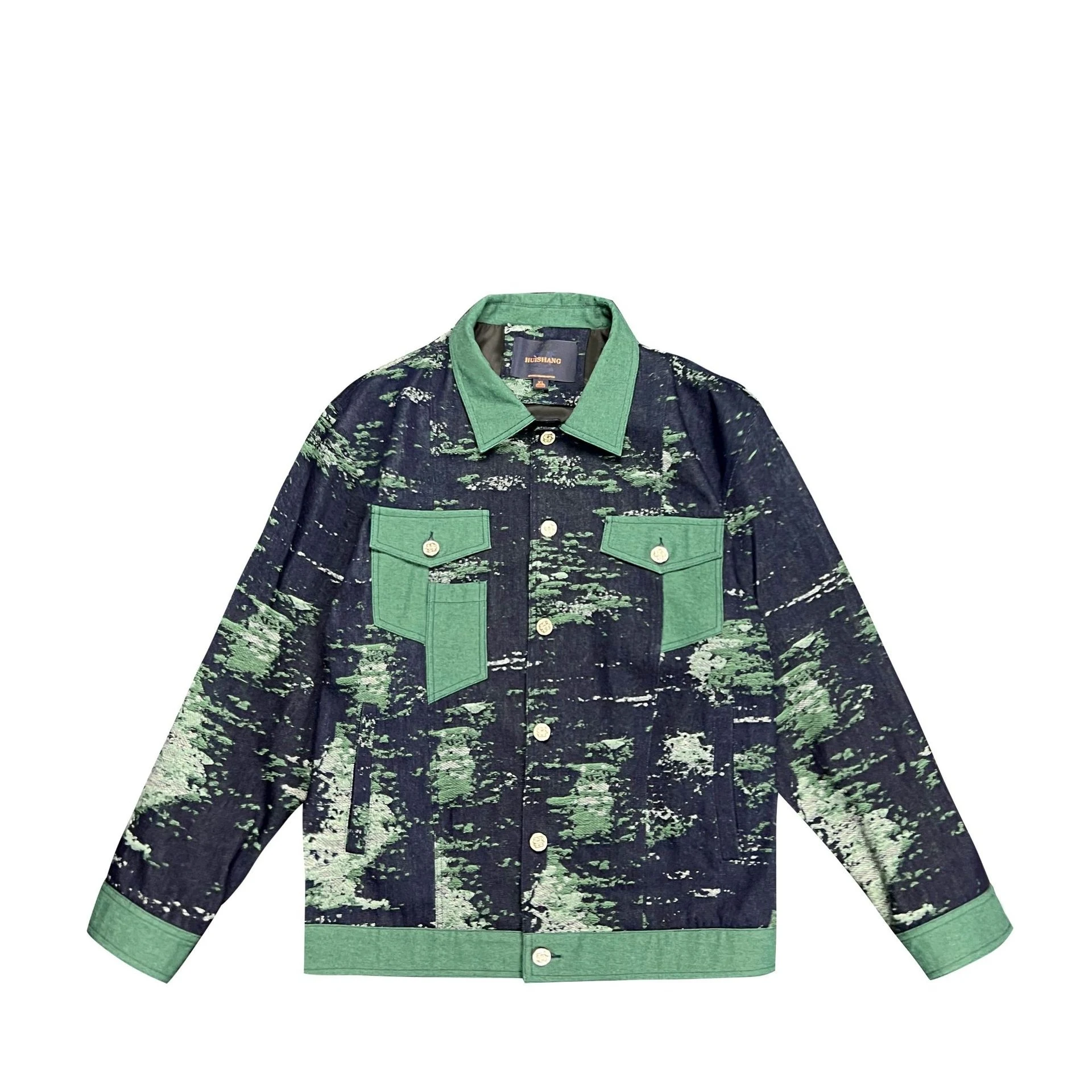 Title 5, Jaqueta jeans jacquard camuflada retrô, cardiga...
