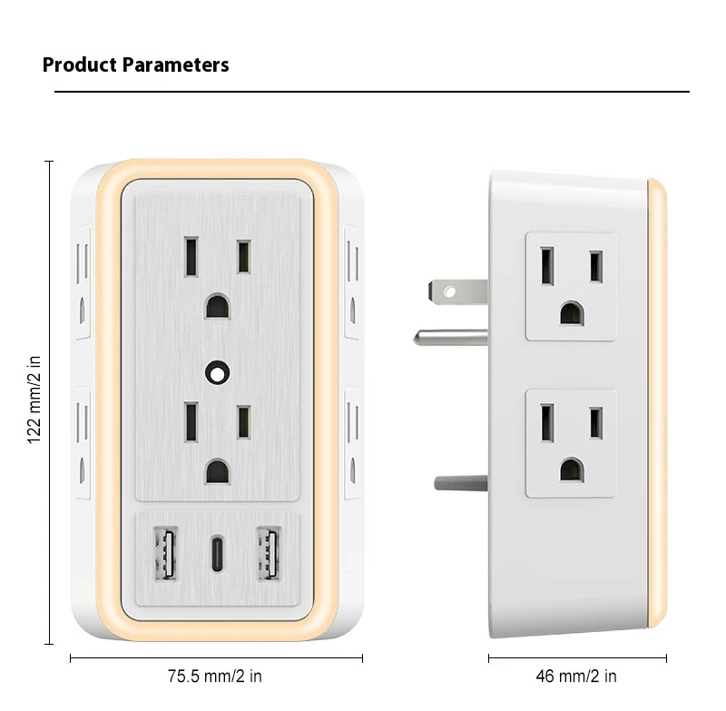 Title 1, USB Light Sense Night Light Socket Automatic Il...