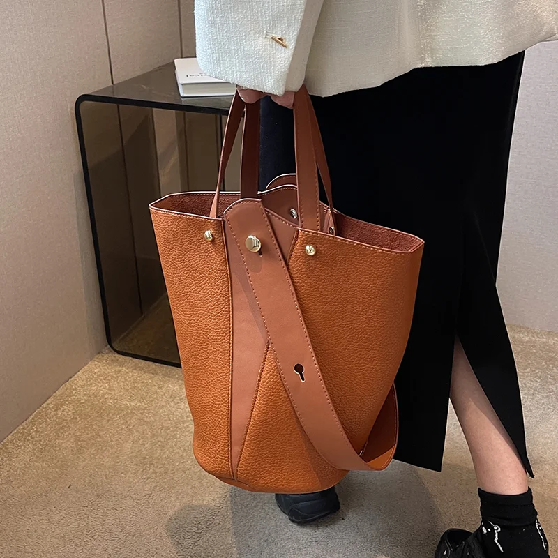 Title 3, Bolsa feminina casual, estilo saco tipo balde, ...