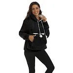 Suéter com capuz de cor sólida com bolso grande — foto 3