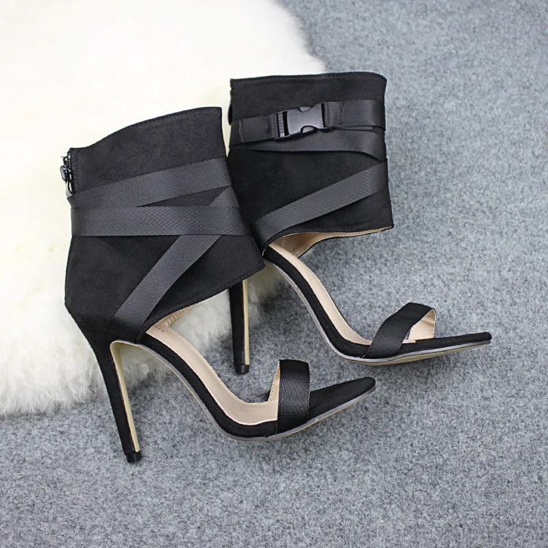 Title 9, Open Toe Fashion Style Woven Buckle Stiletto He...