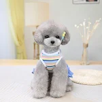 Köpek Elbisesi Karikatür Teddy Schnauzer Pug'lar Küçük ve Orta Boy Köpekler için Renkli Çizgili Etek Evcil Hayvan Giysileri. — Fotoğraf 4
