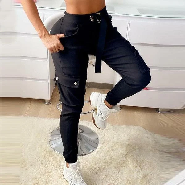 Pantalones cargo estilo europeo y americano con correas, nuevos diseños, versátiles, cómodos y ideales para el trabajo o el tiempo libre. — foto 2