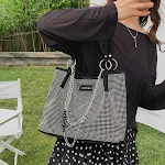 Borsa a spalla da donna alla moda con texture full diamond, elegante e raffinata per portare con stile i tuoi oggetti essenziali. — foto 4