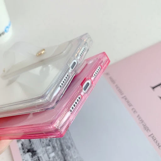 Title 5, Square Transparent Wrist Strap Phone Case for 1...