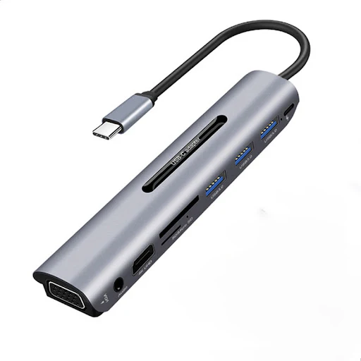 Title 3, Docking station USB C 9 em 1 com HDMI, VGA e ex...