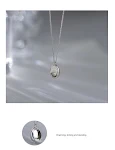 Colar S925 Prata Esterlina Feminino, Pingente Oval Côncavo Geométrico, Joia Elegante e Delicada, Presente Perfeito para Mulheres. — foto 3