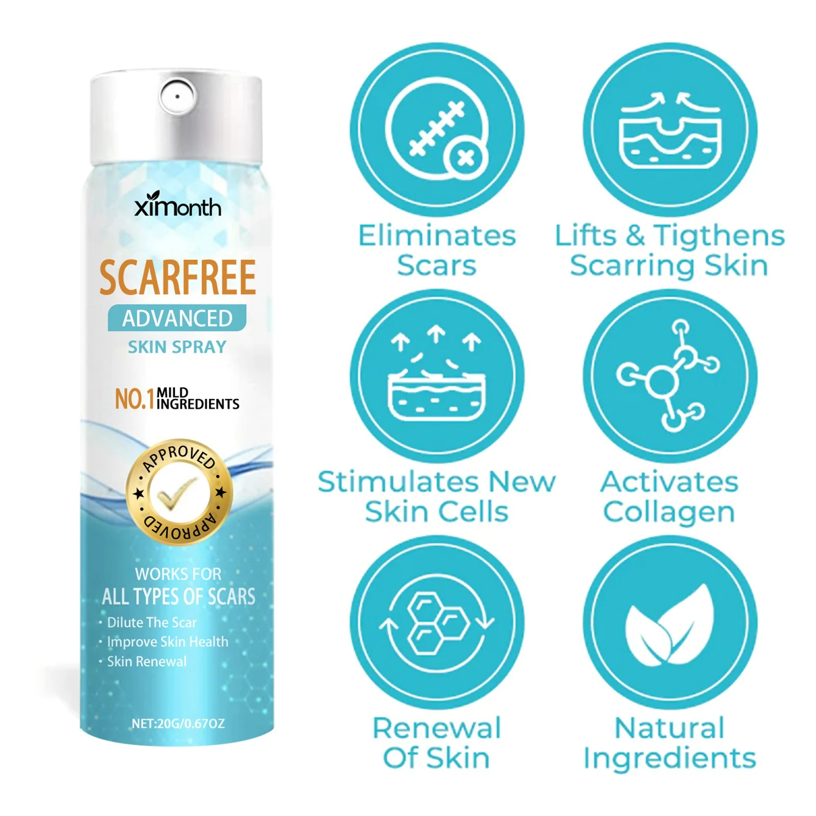 Lighten Spray Corporal para Cicatrizes Clareia e suaviza cicatrizes na pele. Fórmula leve e de rápida absorção para resultados visíveis — foto 5