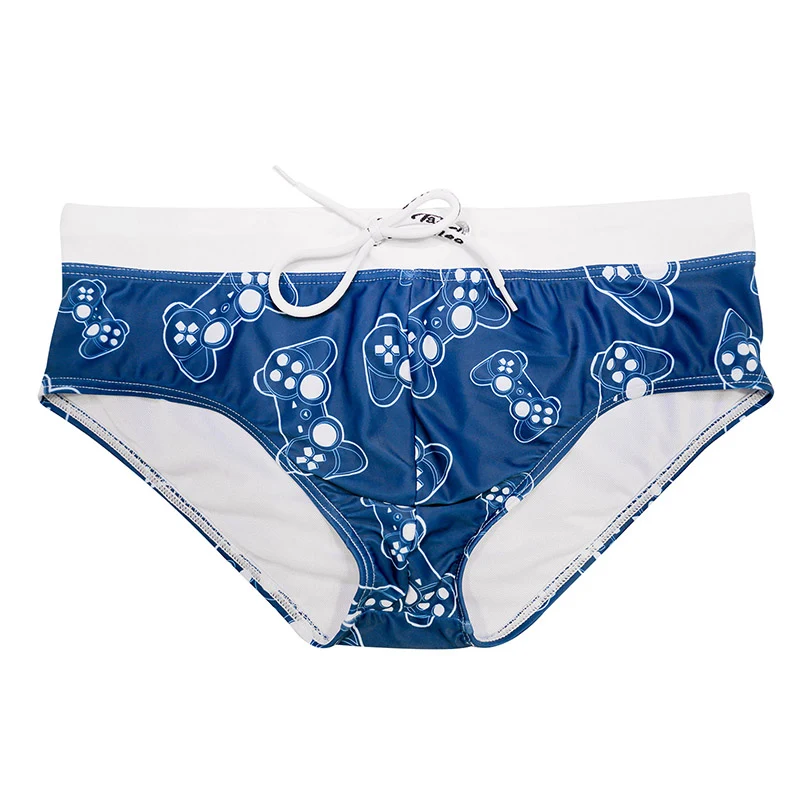 Title 4, Sexy fashion gamepad printed swim trunks for me...