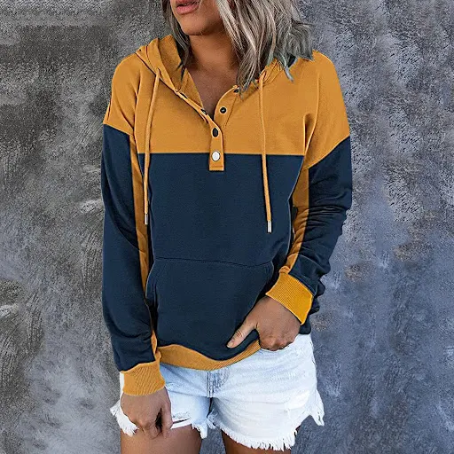 Title 7, Suéter feminino amarelo, fino, algodão escuro, ...
