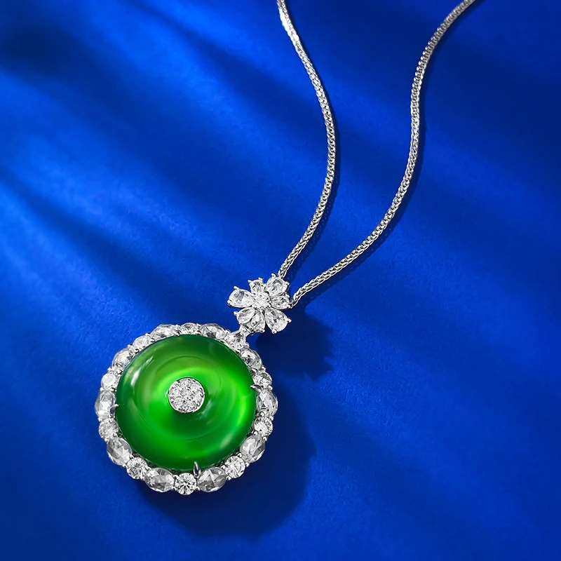 Colar com fivela Silver Emerald King Green Peace. Expresse paz e estilo com este colar único. Elegância e significado em uma joia. — foto 3