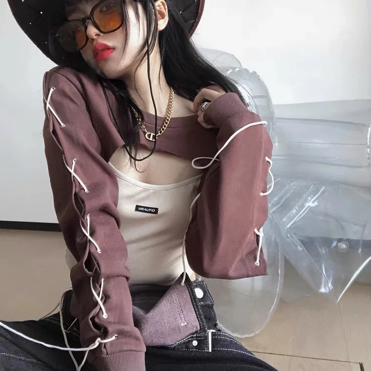 Title 3, Dance Strap Long Sleeve Hot Girl Two-Piece Jacket