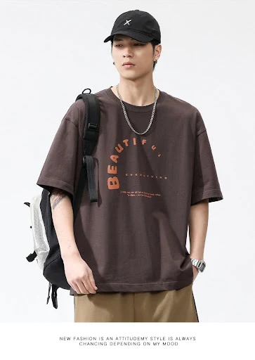 Title 9, Camiseta Redonda Estilo Japonês com Alfabeto Es...