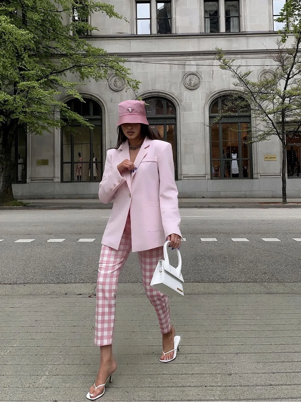 Summer Thin Female Salt Color French Plaid Pants — photo 4