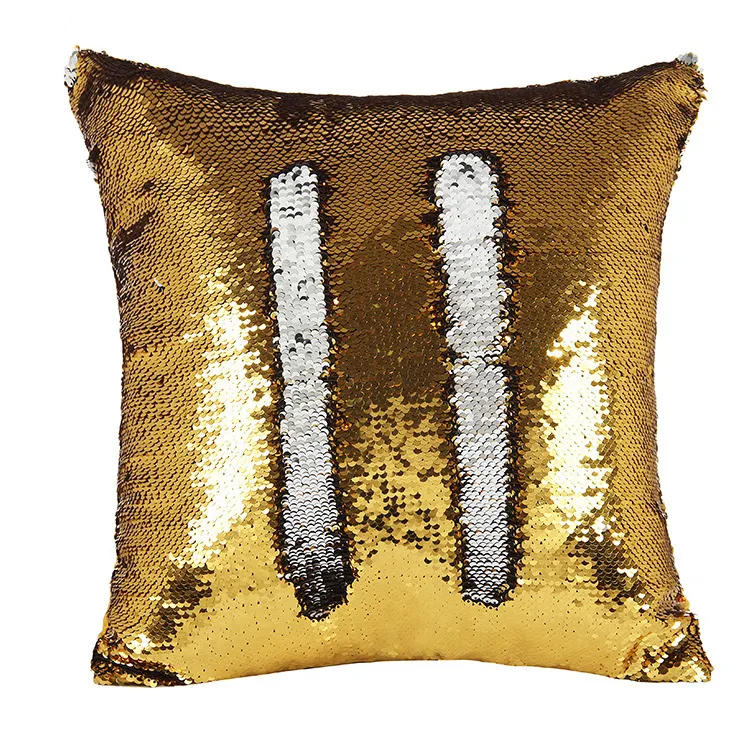 Fronha de almofada bicolor com lantejoulas, perfeita para adicionar brilho e elegância ao seu quarto. Conforto e decoração. — foto 1
