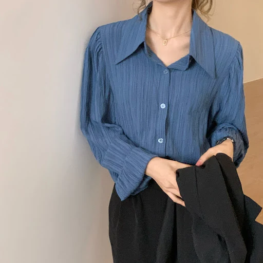 Title 1, Fashion Womens Loose And Slim Long-sleeved Shirt