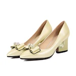 Bowknot mid-heel shoes with feminine pointed rhinestones. Comfortable and elegant, perfect for special occasions, adding — photo 1