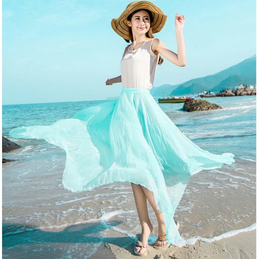 Title 4, Gold Silk Chiffon Mop Large Swing Dress, an ele...