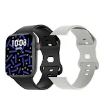 Black with silicone strap