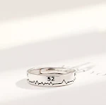 Anel de casal de prata esterlina com design de baleia, moda e romantismo para ele e ela, um presente especial e único. — foto 2
