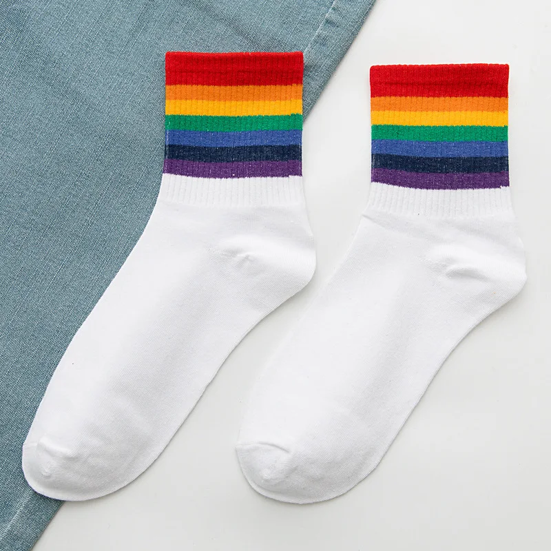 Title 2, Rainbow Socks Katoenen damessokken in tube-sokken
