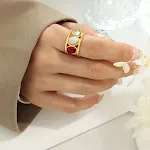 Green, White And Red Ring