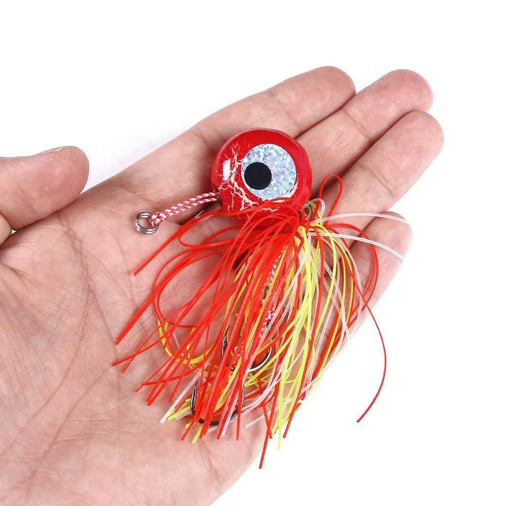 Chumbada de Pesca Colorida Cabeça Grande 80g Anzol Marinho Isca Eficaz para Capturar Peixes Grandes e Atraentes em Diversas Condições — foto 8