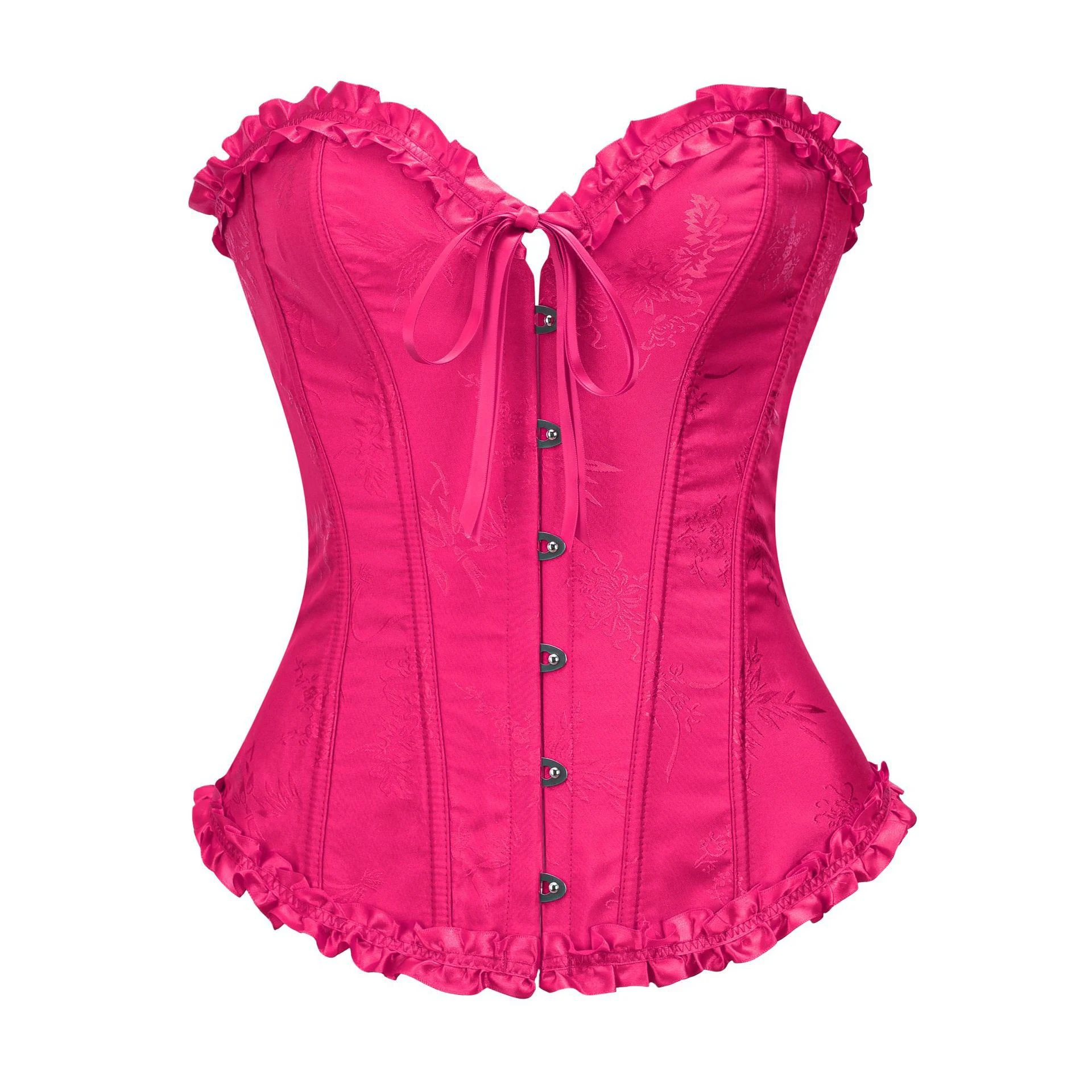 Retro Corset Waist Top Rose Red Define Your Waist and Style. A flattering and chic top that enhances your figure for a v — photo 2