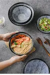 Tigela de ramen retrô de cerâmica de luxo suave com padrão Qinghai. Desfrute de macarrão com elegância e estilo. Perfeita para sua mesa. — foto 25