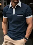 Navy Blue White Collar