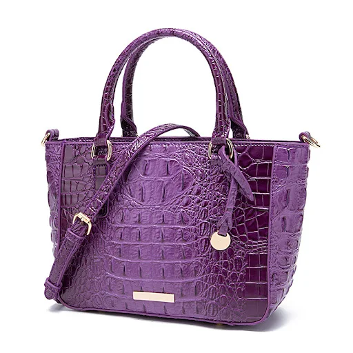 Title 20, Kadın Retro Moda Brahmin Timsah Desenli Taşınab...