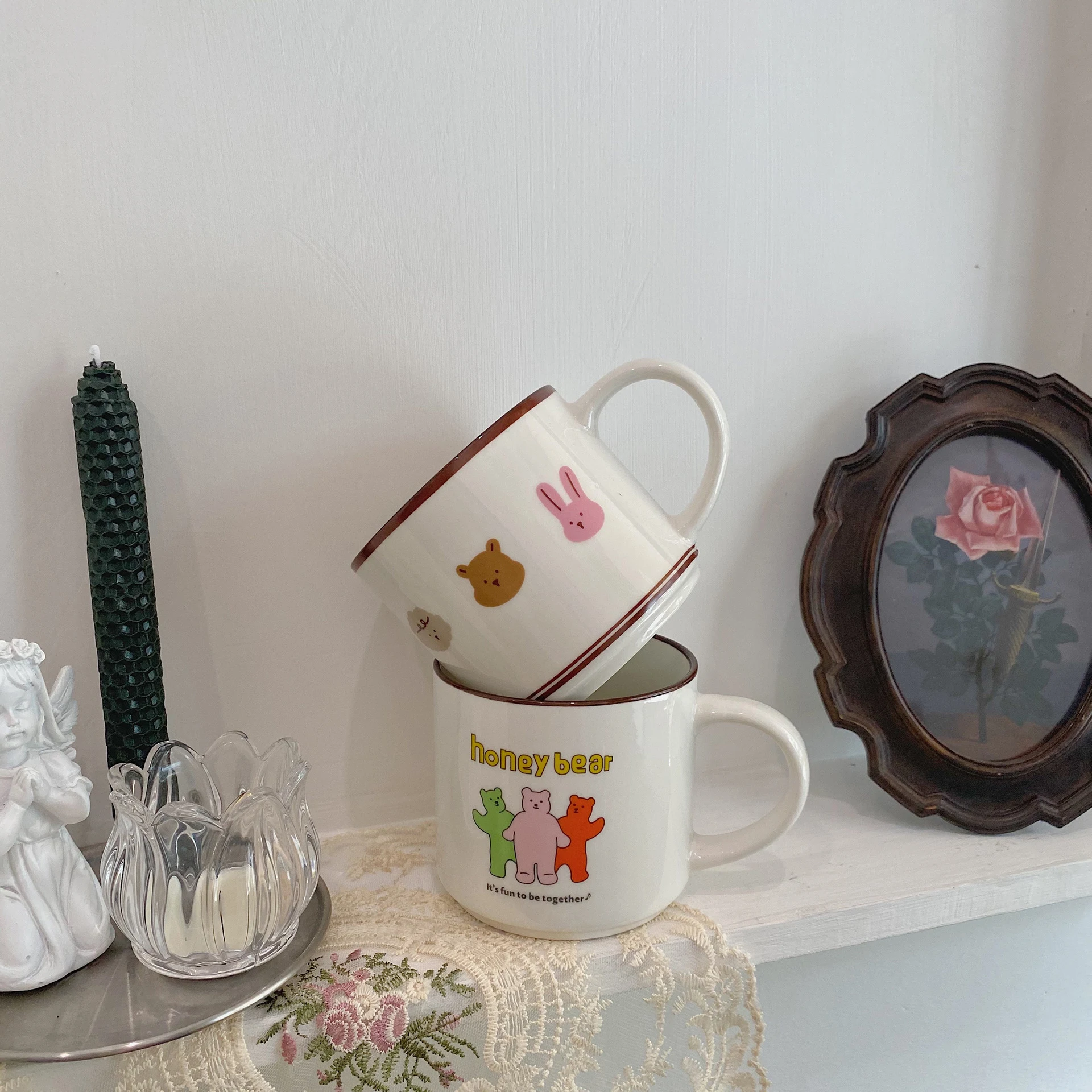 Title 1, Bear And Rabbit Mug Coffee Cup Large Capacity E...