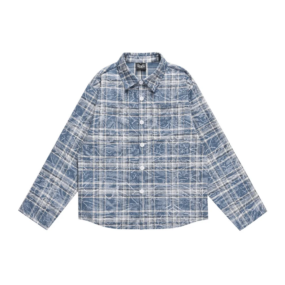 Title 8, Washed Tie-dyed Distressed Plaid Shirt, Spring ...
