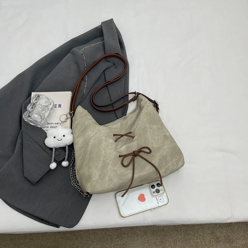 Bolsa jeans retrô feminina grande capacidade bolsa mensageiro de ombro mochila versátil ideal para escola, trabalho e viagens. — foto 21
