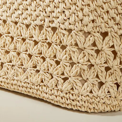 Title 5, Openwork Straw Shopping Bag for Vacations. Ligh...