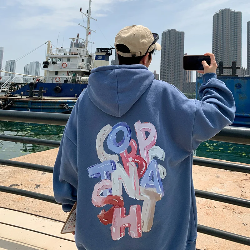 Title 6, Mens Letter Hooded Sweater, American Retro Loo...