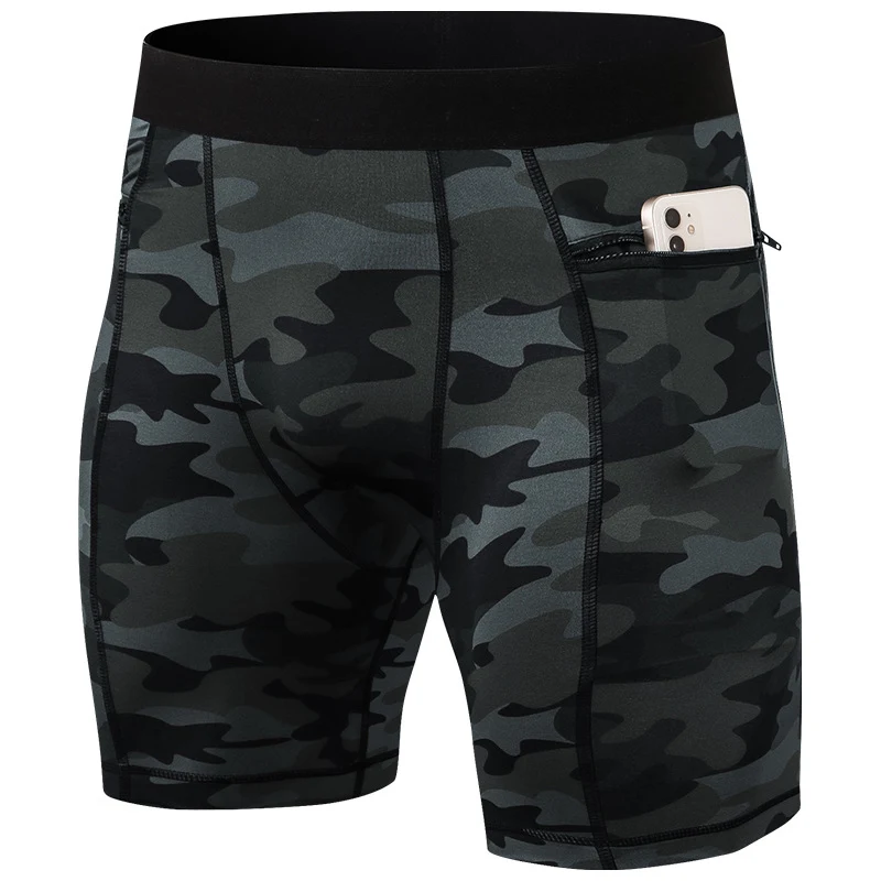 Title 8, Strakke gymshort voor heren met zakken met rits...