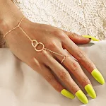 Anel de corrente de dedo boêmio versátil para mulheres, pulseira étnica, estilo elegante e fácil de combinar com diferentes looks. — foto 5