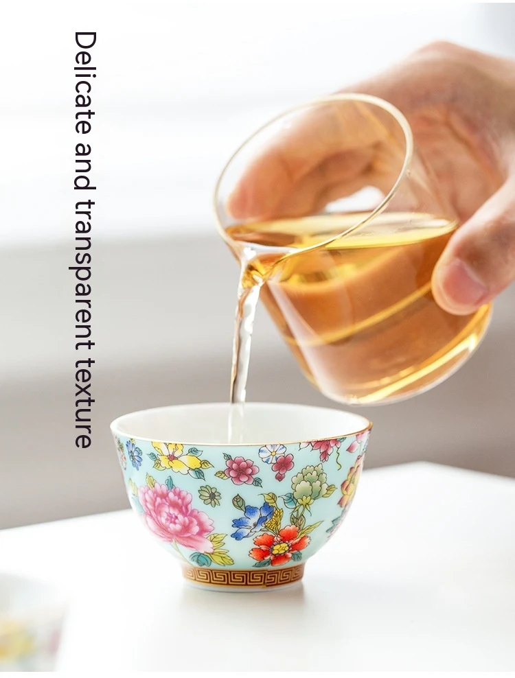 Title 5, Chinese Style Porcelain Tea Tasting Cup Gift Bo...