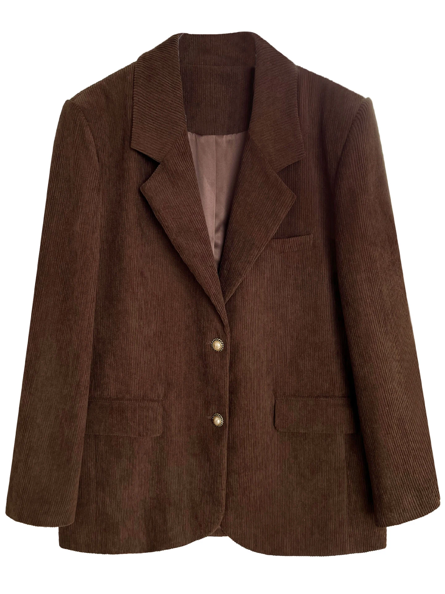 Title 17, Retro Heavy Industry Metal Buckle Corduroy Suit...