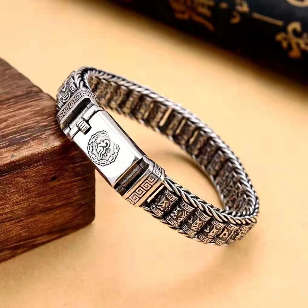 Thais zilveren armband met de Zes Woorden van de Waarheid. Bescherming, geluk en innerlijke rust. Een spiritueel sieraad. — foto 3