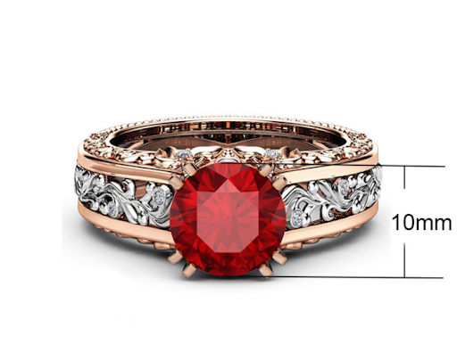 Title 2, Anel Separado Banhado a Ouro Rosé 14k com Gema ...