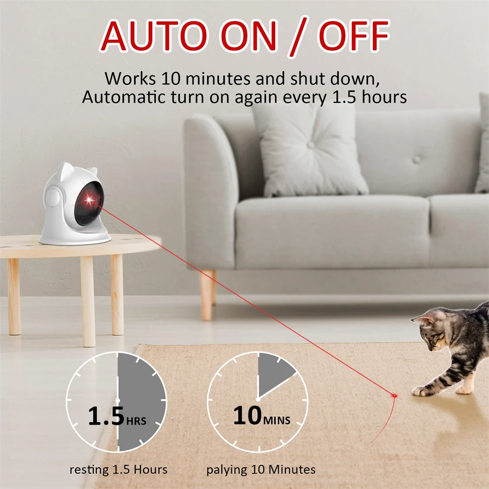Title 3, Automatic Laser Cat Toys Interactive Smart Robo...