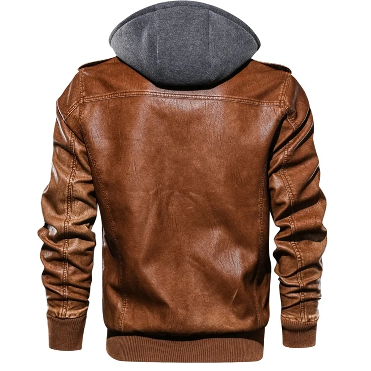 Title 4, Mens hoodie PU motorcycle jacket. Mens fashio...