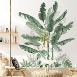 Banana Tree Bedroom Sofa Background Wall Decoration Pastoral Plant Wallpaper Skirting Wall Sticker. Bring nature and sty — photo 3