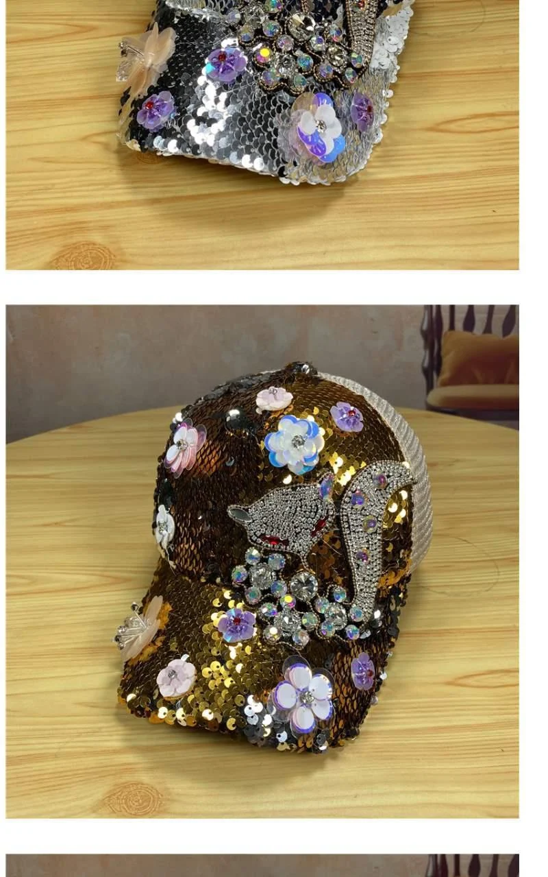 Title 7, Summer Rhinestone Fox Flower Hat for sun protec...