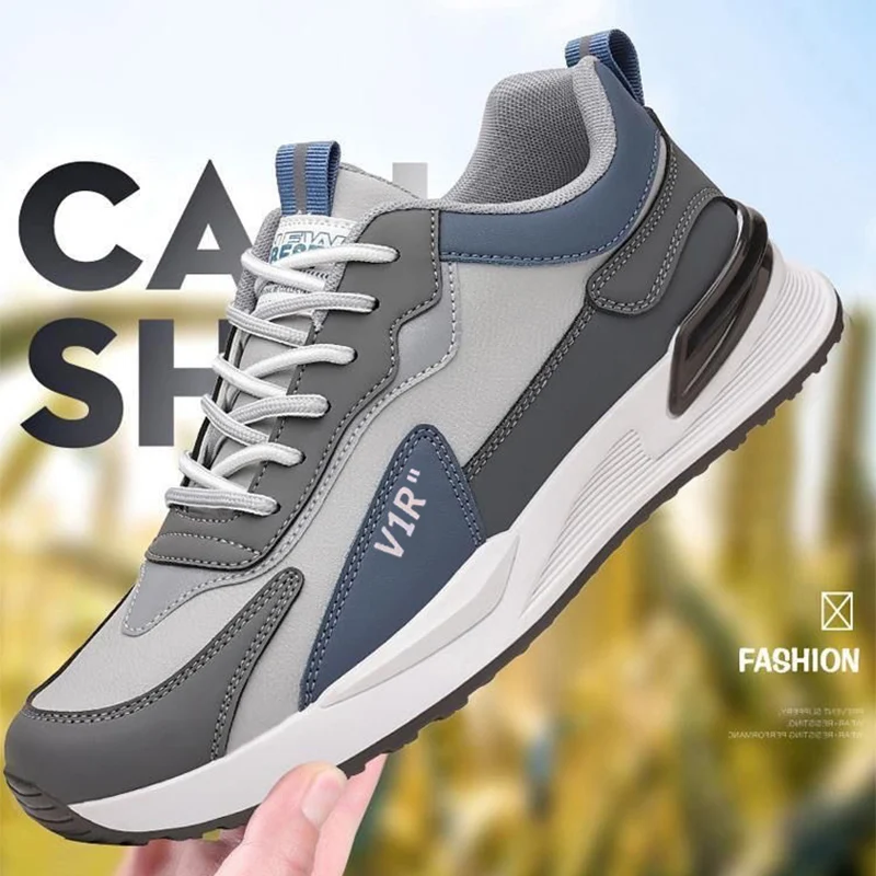 Męskie Buty Codzienne Miękka Podeszwa Colorblock Sznurowane Sneakersy Wszechstronne Modne do Biegania i Sportu — zdjęcie 3