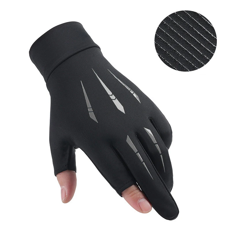 Title 4, Ice Silk Sunscreen Half-finger Gloves Mens Sum...