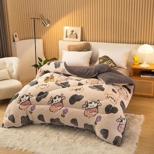 Title 9, Thick Short Fluffy Soft Warm Quilt in Autumn an...
