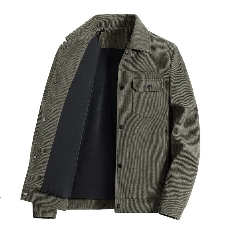 Men's Corduroy Labor Jacket Fleece-lined Durable Coat Perfect for Work and Everyday Wear Comfortable and Warm. — photo 8